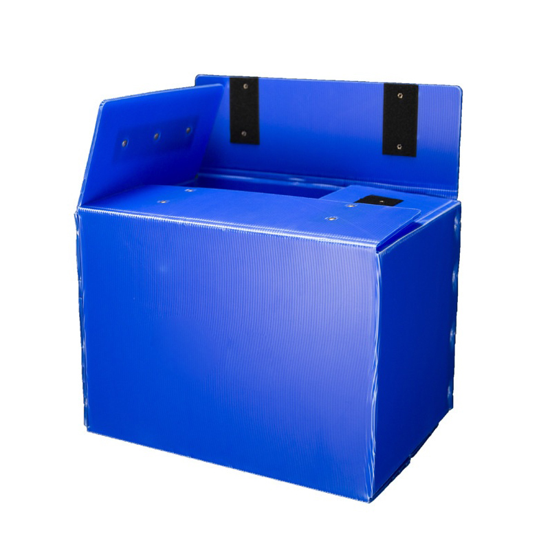 Tragbare bewegliche Box aus PP-Wellpappe mit Handloch und Klettverschlussdeckel