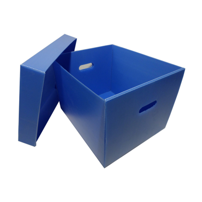 Wiederverwendbare Abdeckbox aus gewelltem Kunststoff oben und unten
