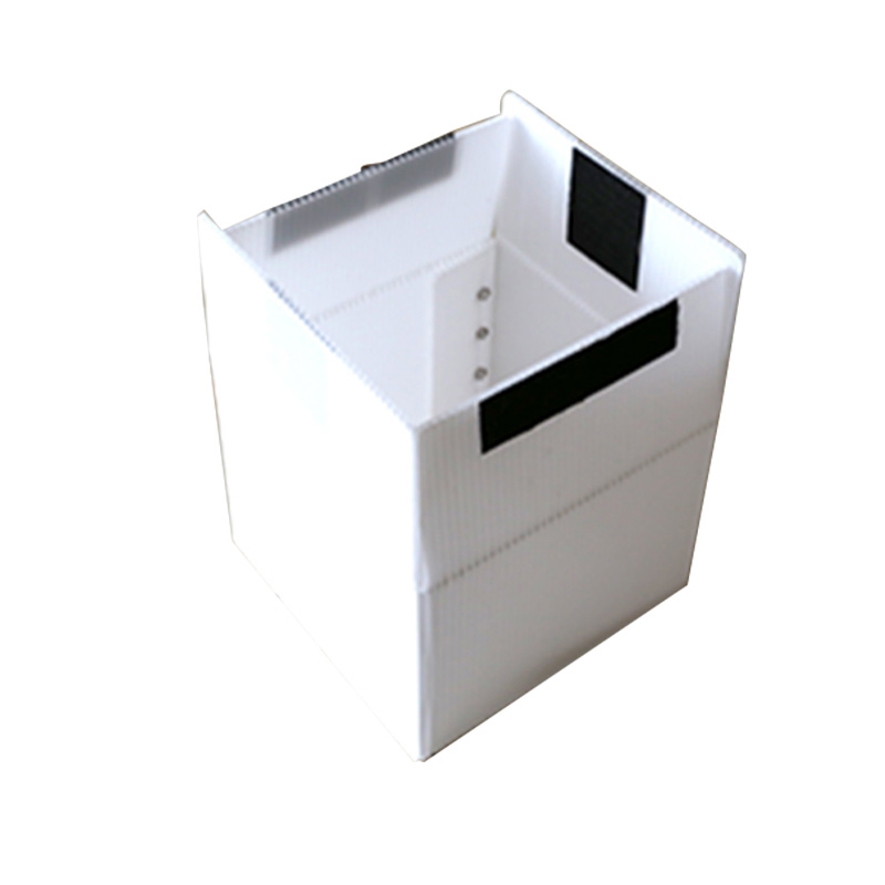 Quadratische recycelbare PP-Wellblechbox mit Klettverschluss