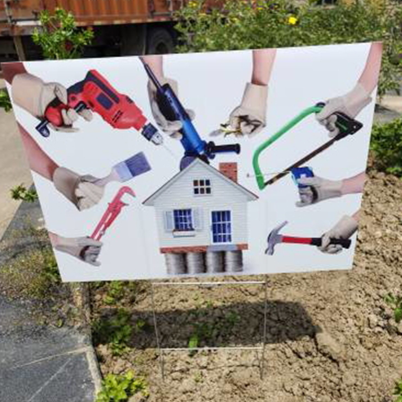 Wasserdichtes Gartenpfahlschild aus gewelltem Kunststoff für den Außenbereich